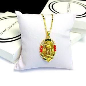 Gold plated Virgin Mary necklace chain length 44cm